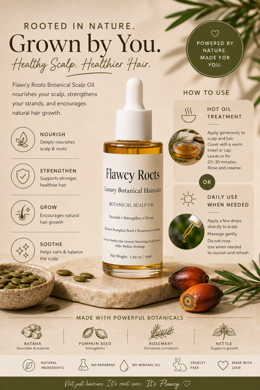 Flawcy Roots™ Luxury Botanical Scalp Growth Oil Nourish • Strengthen • Grow