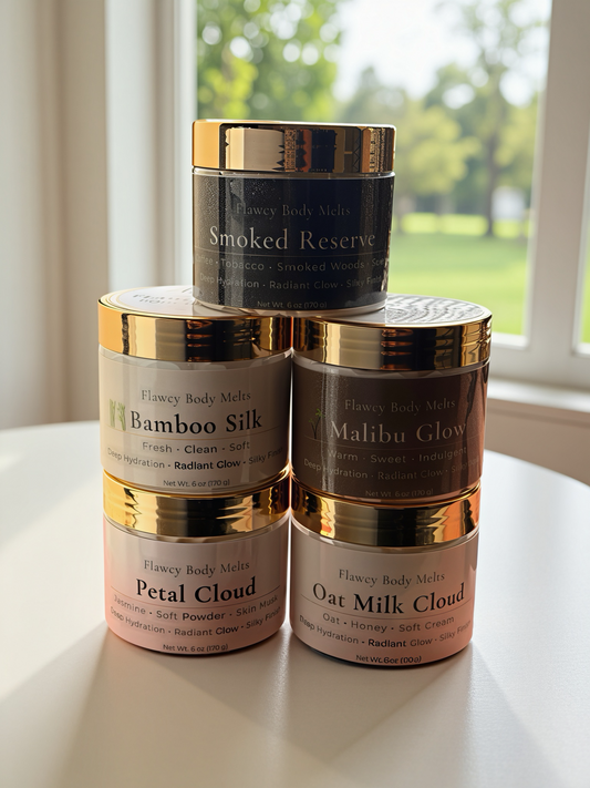 Flawcy Body Melt -Skin Brightening Body Butter (Quadruple Butter Blend) 6 oz