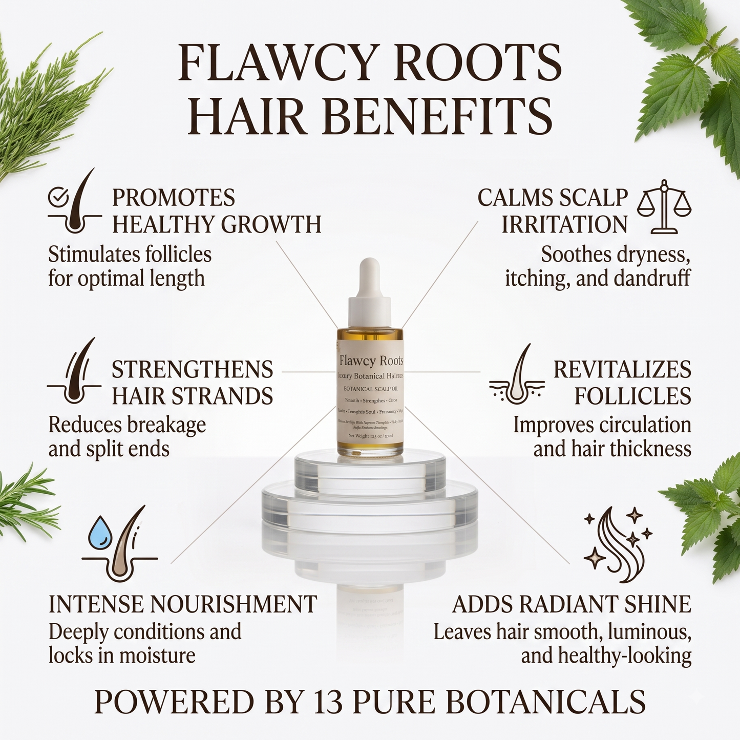 Flawcy Roots™ Luxury Botanical Scalp Growth Oil Nourish • Strengthen • Grow