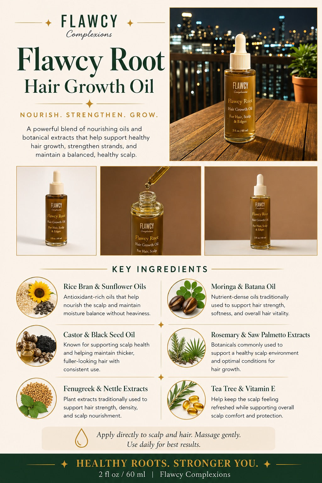 Flawcy Roots Nourishing Hair & Scalp Oil