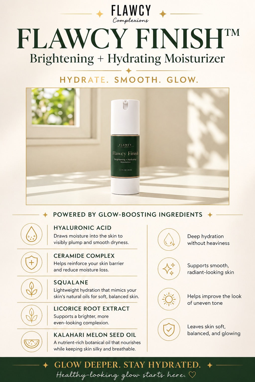 FLAWCY FINISH™ Brightening + Hydrating Moisturizer